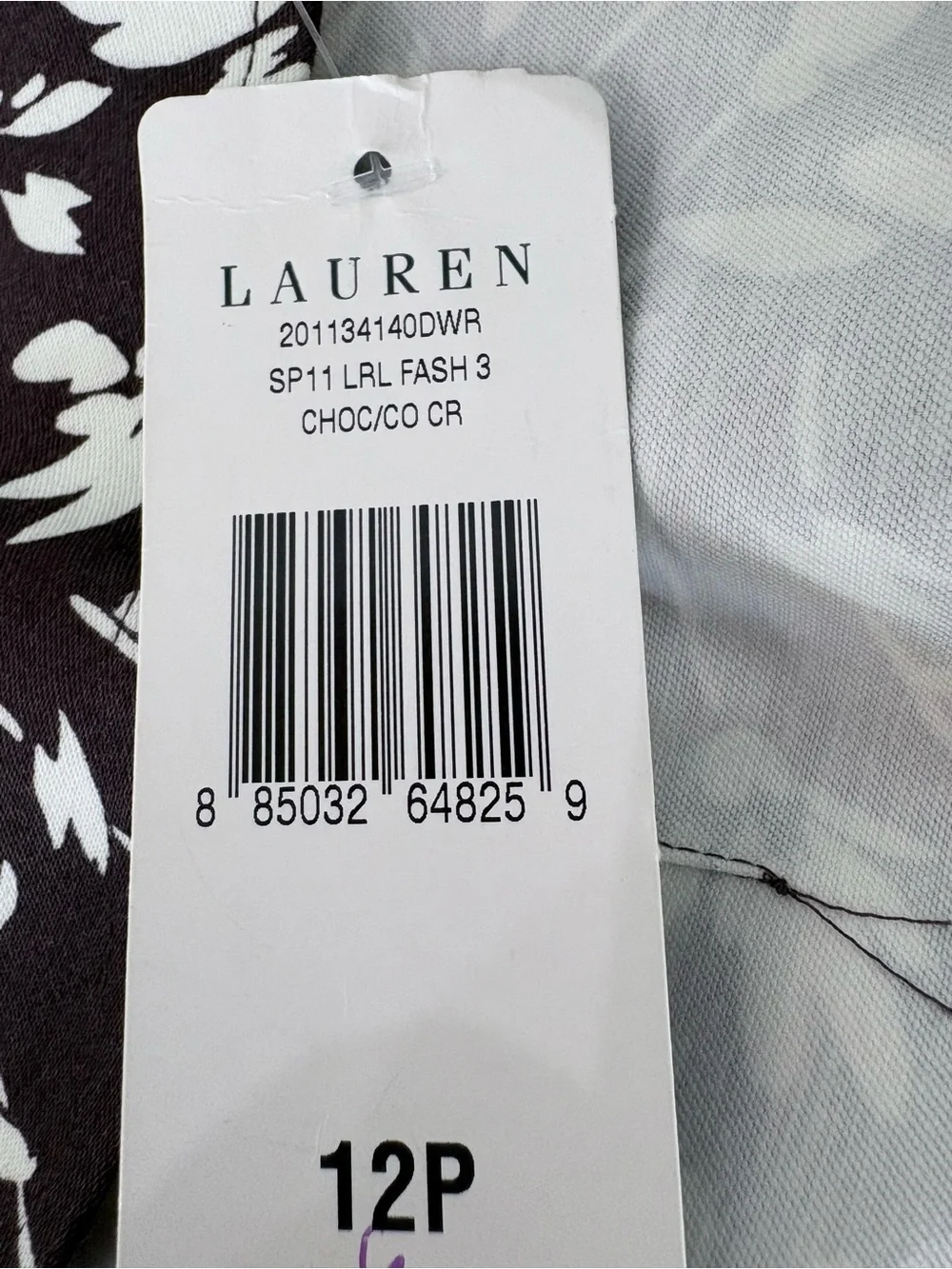 LAUREN RALPH LAUREN 12P Brown Cream Floral Pencil Skirt NWT Side Zip Back Slit